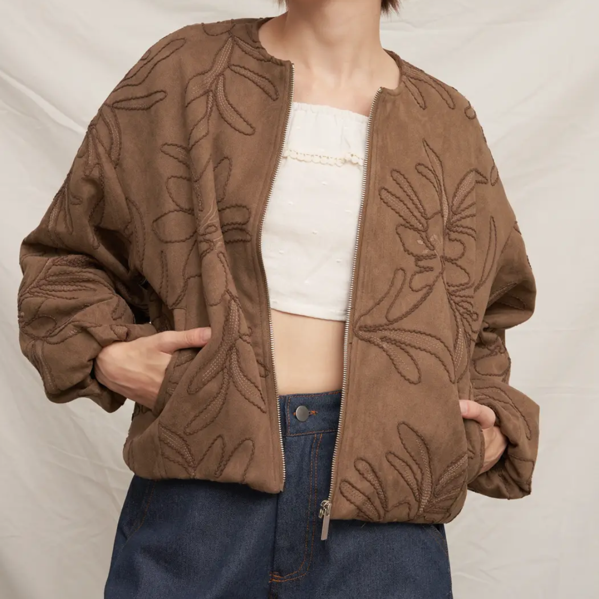 Delilah Brown Bomber Jacket