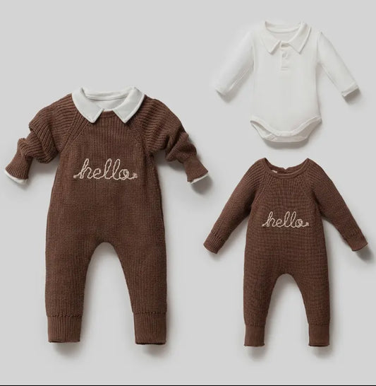 Hello Brown Jumpsuit 2pc