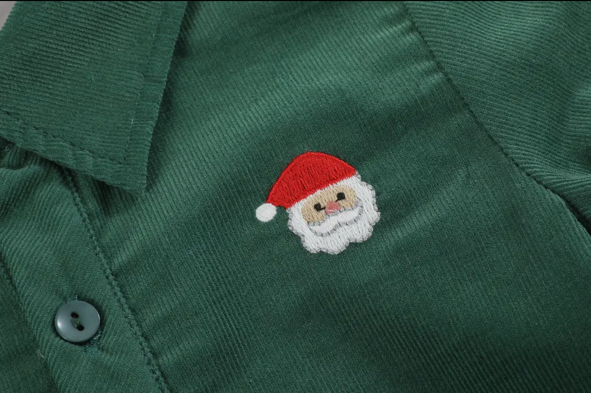 Santa Corduroy Button Shirt