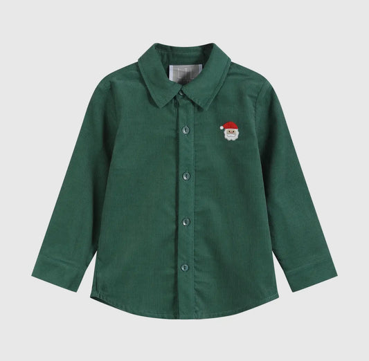 Santa Corduroy Button Shirt